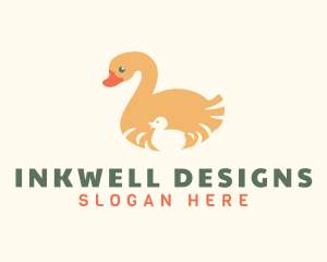 Wild Duck & Duckling  Logo