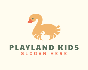 Wild Duck & Duckling  logo design