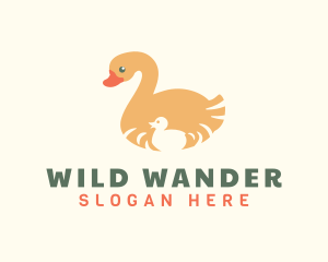 Wild Duck & Duckling  logo design