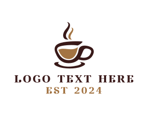 Caffeine - Coffee Cup Stroke logo design