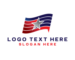 Veteran - Star Stripes Flag logo design