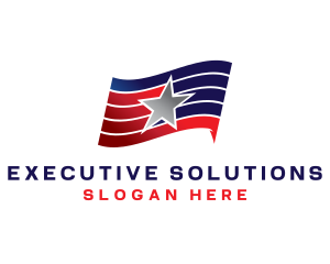 President - Star Stripes Flag logo design