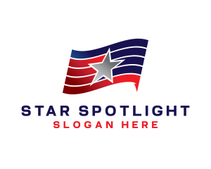 Star Stripes Flag logo design