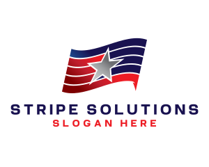 Star Stripes Flag logo design