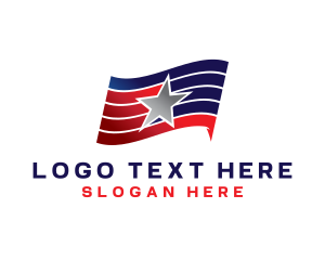 President - Star Stripes Flag logo design