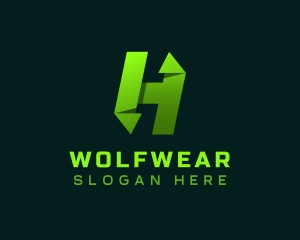 Modern Media Origami Letter H Logo