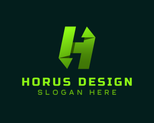 Modern Media Origami Letter H logo design