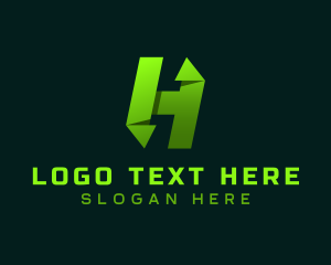 Origami - Modern Media Origami Letter H logo design