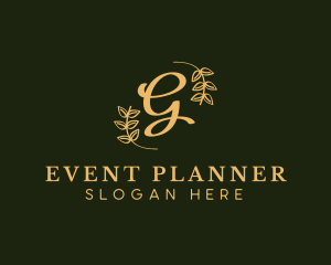 Fine Dining - Golden Leaf Wreath logo design