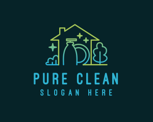 Home Apartment Cleaning logo design