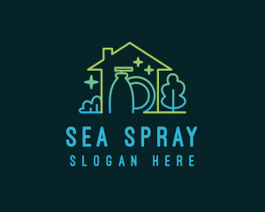 Home Apartment Cleaning logo design