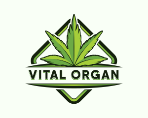 Organic Cannabis Leaf logo design