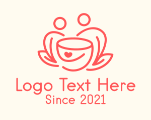 Coffee Grounds - Coffee Date Line Art logo design