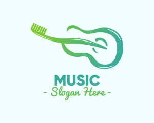 Dental - Music Guitar Toothbrush logo design