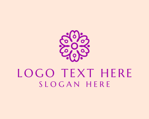 Purple Flower - Flower Petal Bloom logo design