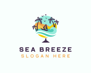 Sailboat - Travel Sailboat Globe logo design