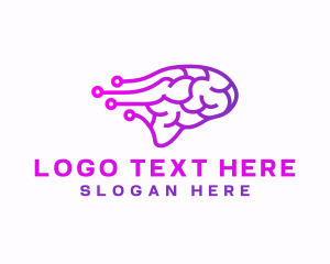 Thinking - AI Brain Tech logo design