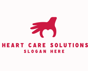 Hand Care Heart logo design