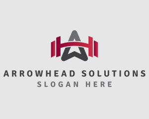 Weightlifting Arrow Letter A logo design