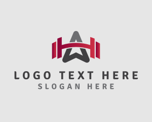 Gym - Weightlifting Arrow Letter A logo design