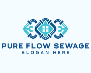 Sewage - House Pipe Plumbing logo design