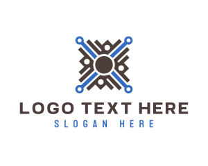 Internet - Tech Circuit Letter X logo design