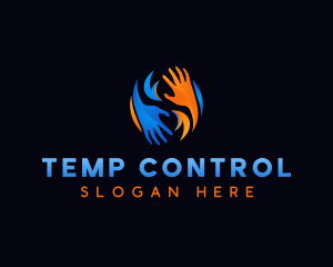 Thermostat - HVAC Hand Repair logo design