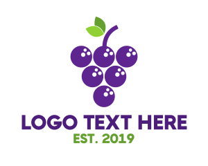Organic - Purple Bowling Grapes logo design