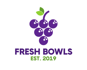 Purple Bowling Grapes logo design