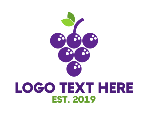 Grape - Purple Bowling Grapes logo design