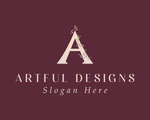 Floral Wedding Letter A  logo design