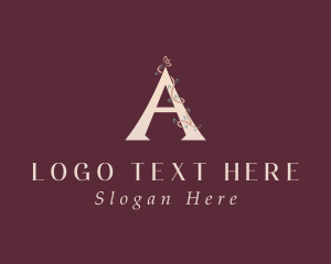 Interior Design - Floral Wedding Letter A logo design