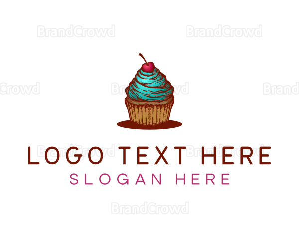 Sweet Cherry Cupcake Logo