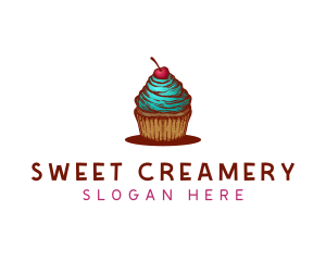 Sweet Cherry Cupcake logo design