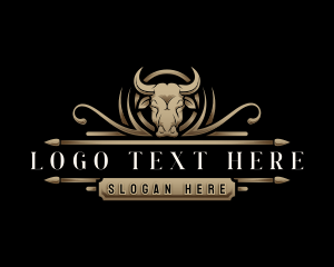 Bull Skull - Bull Horn Ranch logo design