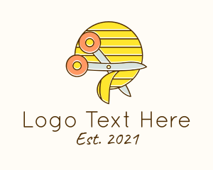 School - Paper Scissor Cut logo design