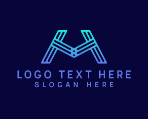 Online Gaming Letter M logo design