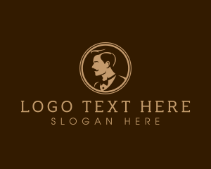 Bow Tie Mustache Gentleman logo design