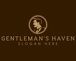 Bow Tie Mustache Gentleman logo design