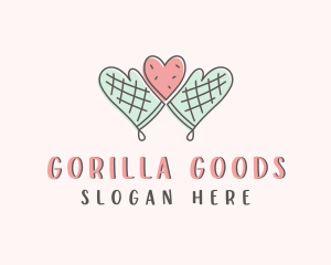 Heart Cookie Baking logo design