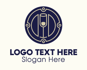 Distillery - Wine Glass Classy Tavern logo design