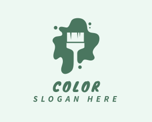 Green Paint Brush logo design