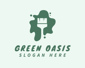 Green Paint Brush logo design