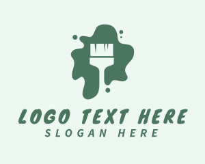 Painting - Green Paint Brush logo design