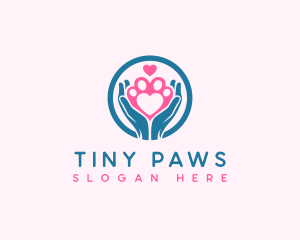 Paw Hand Heart logo design