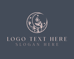 Salon - Elegant Floral Moon logo design