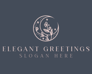 Elegant Floral Moon logo design