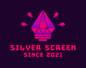 Game Streaming - Gradient Diamond Bulb logo design