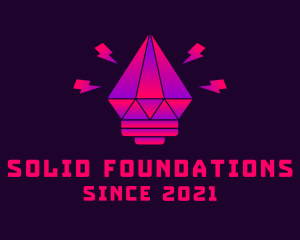 Video Game - Gradient Diamond Bulb logo design