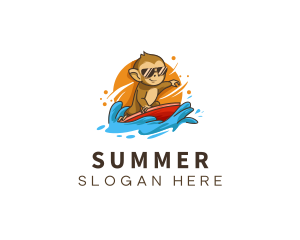 Monkey Surfing Summer logo design